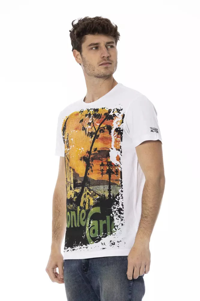 T-shirt blanc en coton pour homme Trussardi Action