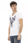 Trussardi Action Weißes Baumwoll-T-Shirt für Herren