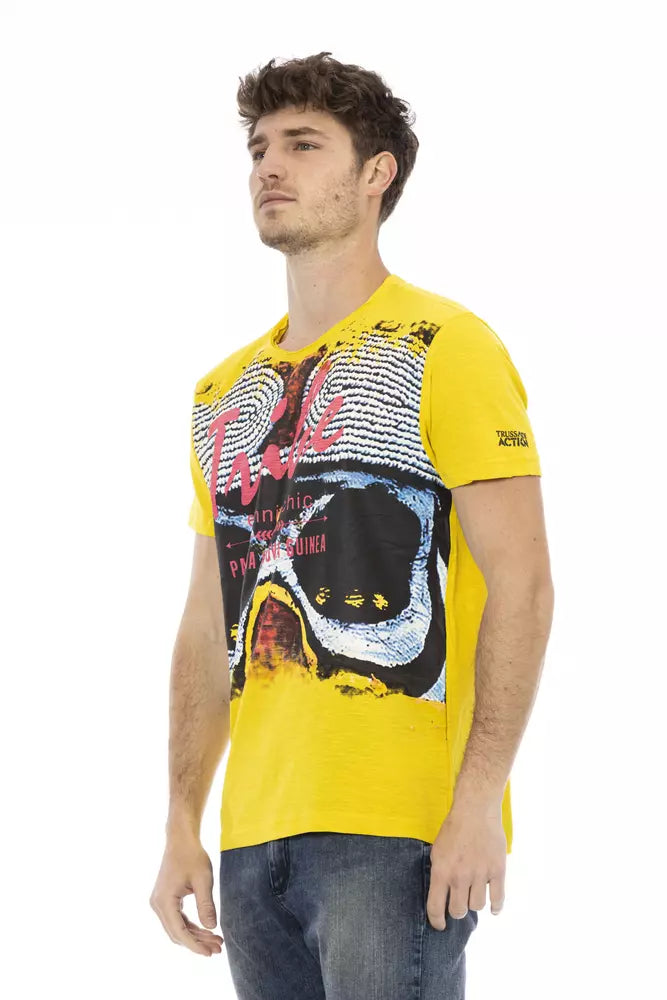 T-shirt Trussardi Action en coton jaune pour homme