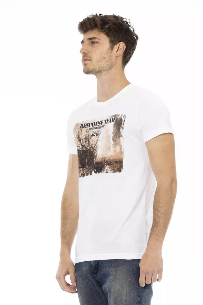 T-shirt blanc en coton pour homme Trussardi Action