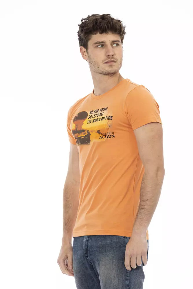 T-shirt Trussardi Action en coton orange pour homme