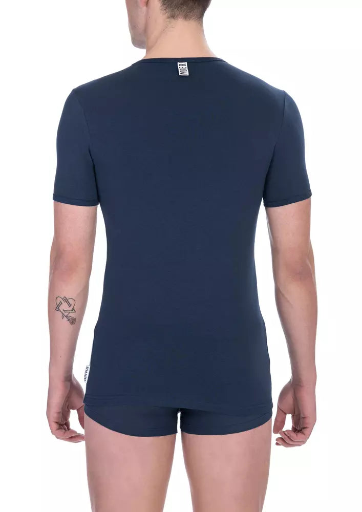 Bikkembergs Herren-T-Shirt aus Baumwolle, Blau