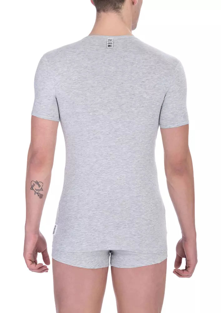 Bikkembergs – Graues Baumwoll-T-Shirt für Herren