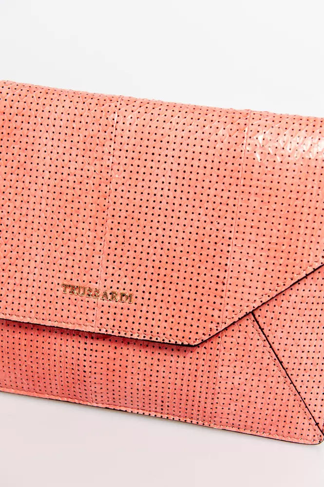 Trussardi Clutch aus rosa Leder für Damen