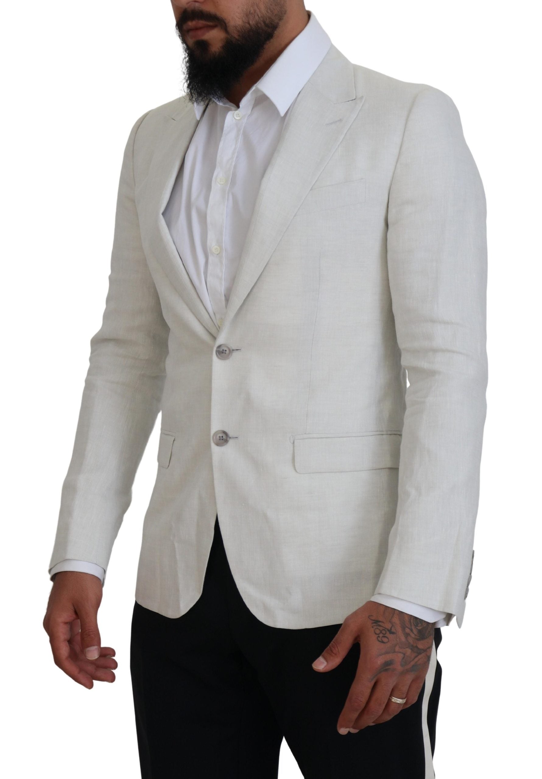 Dolce & Gabbana Elegant White Sicilia Single Breasted Blazer