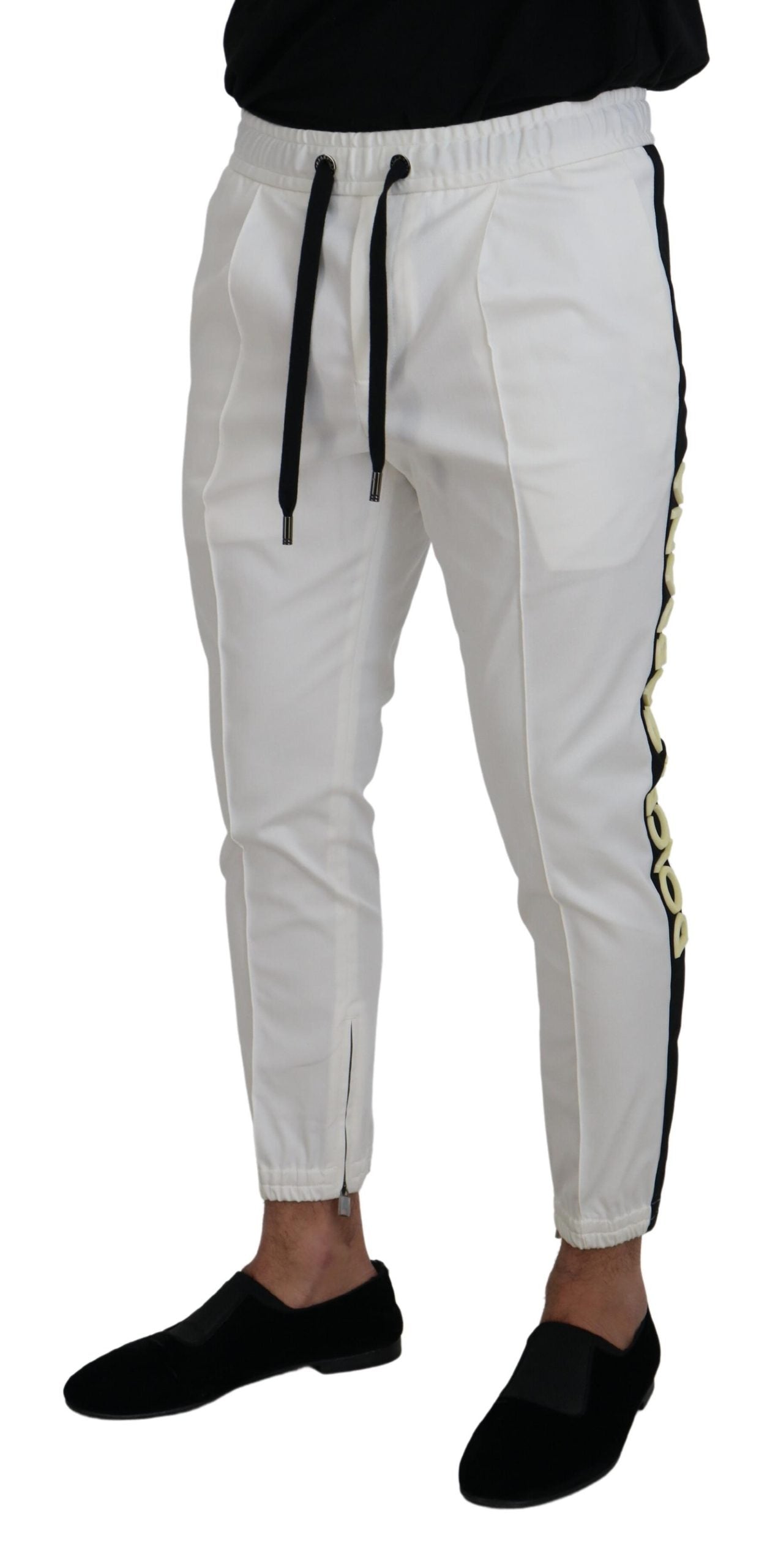 Pantalon de jogging élégant en coton blanc Dolce & Gabbana