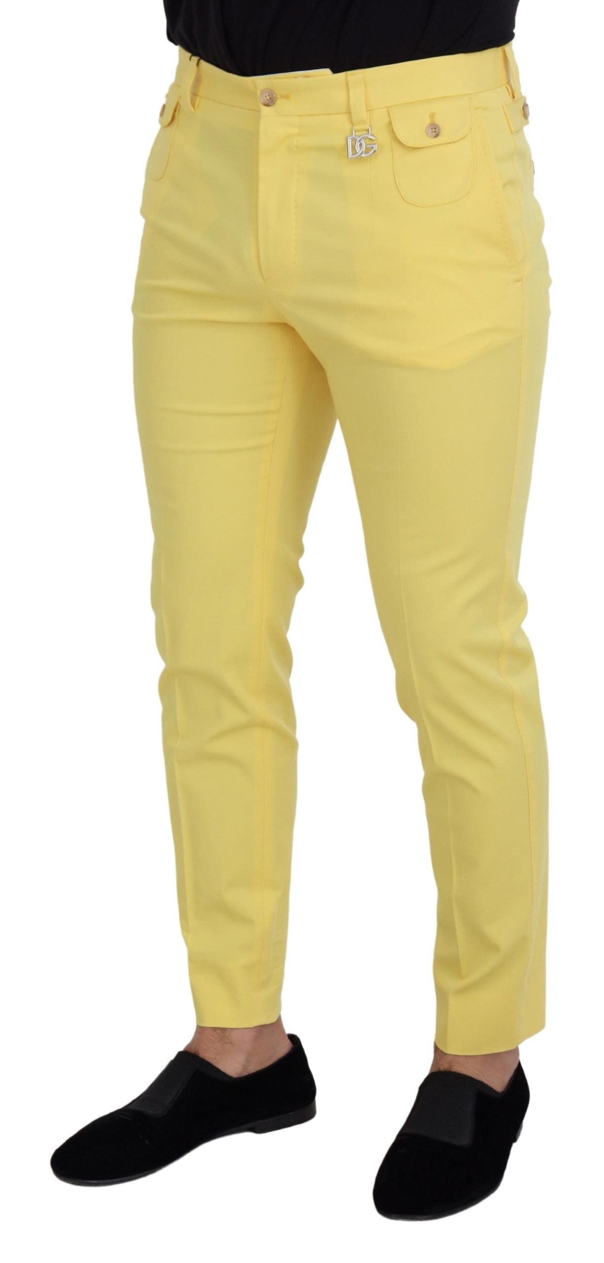 Pantalon en coton jaune soleil Dolce & Gabbana