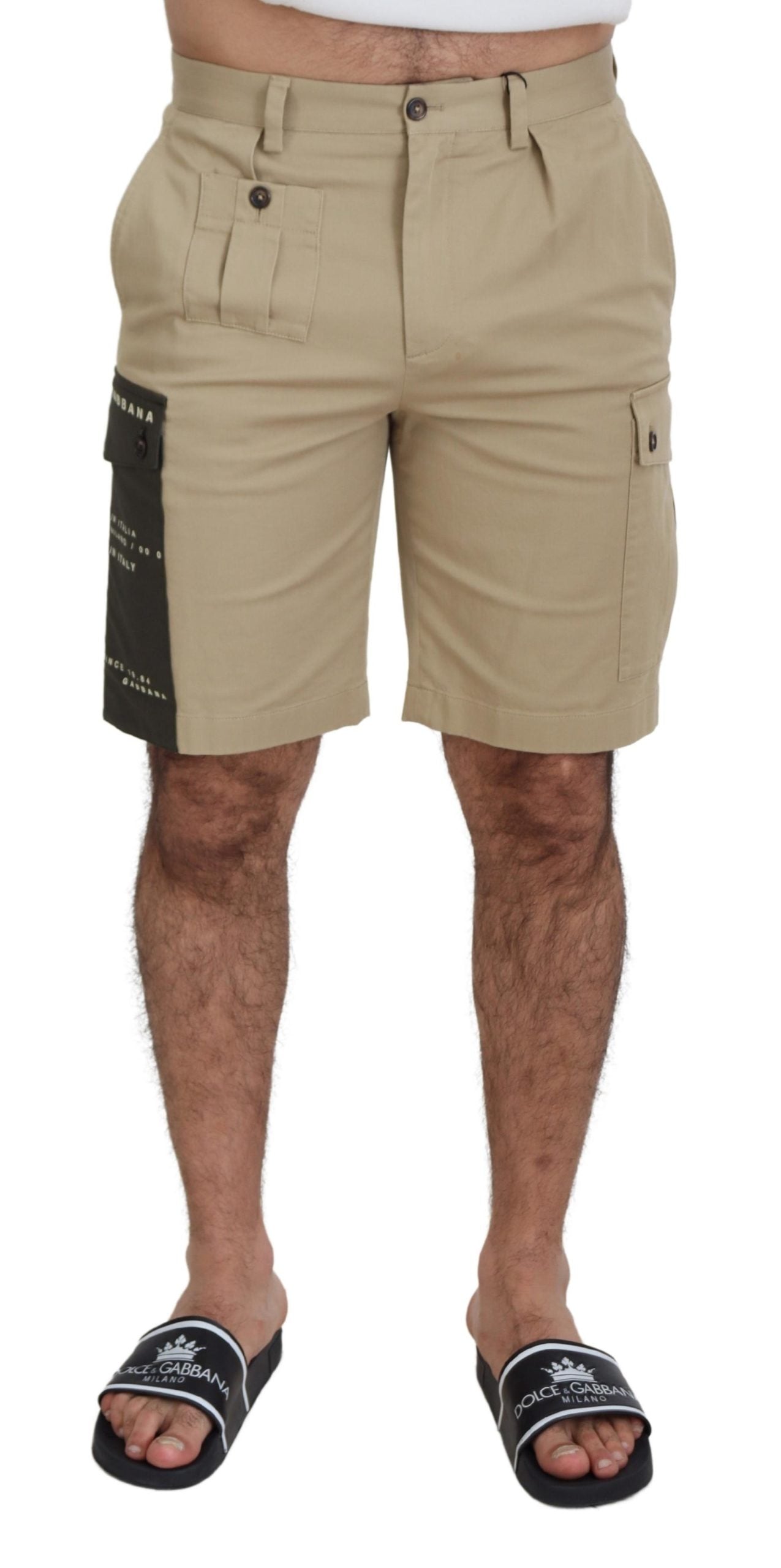 Dolce & Gabbana Elegante Designer-Shorts aus Baumwollmischung in Beige