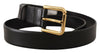 Dolce & Gabbana Elegant Leather Belt with Metal Buckle