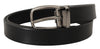 Dolce & Gabbana Elegant Black Leather Belt with Metal Buckle