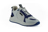 Versace Elegant Blue and White Leather Sneakers