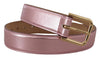 Dolce &amp; Gabbana Eleganter Metallic-Pink-Ledergürtel