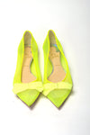 Christian Louboutin Chaussures plates à bout pointu jaune fluo