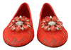 Dolce & Gabbana Elegant Lace Vally Flats in Coral Red