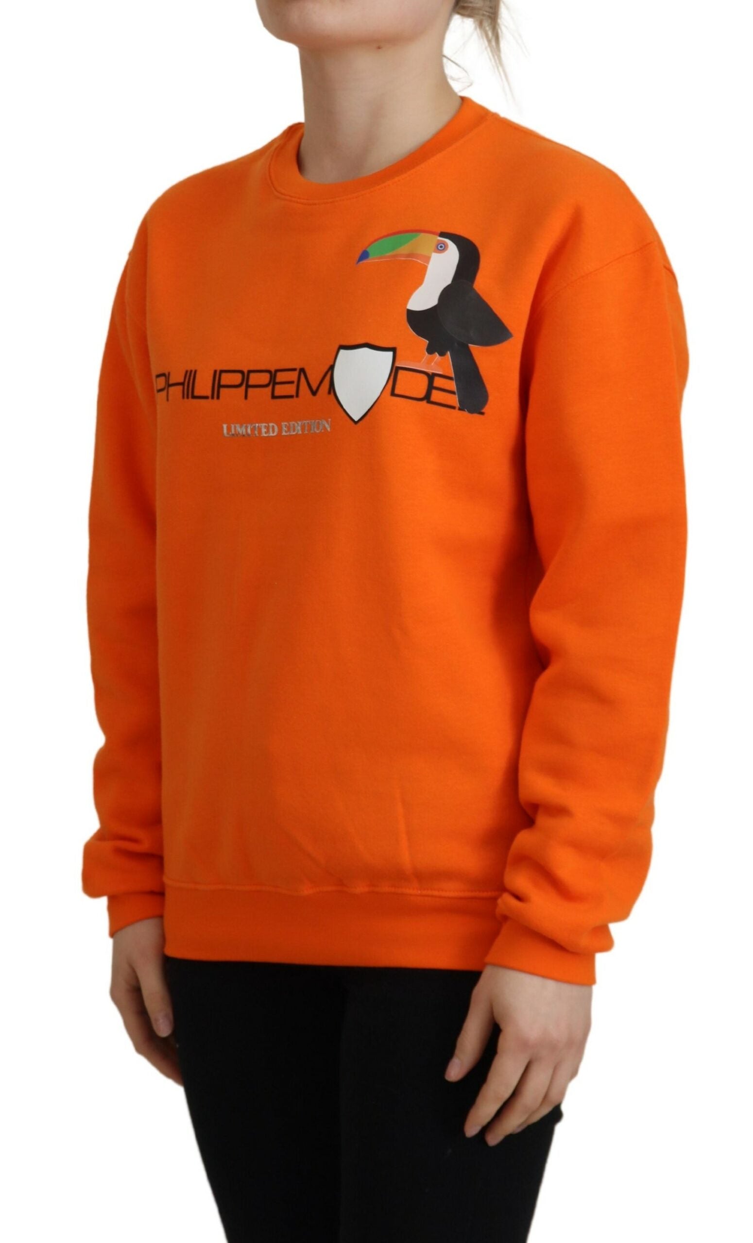 Philippe Model – Schicker, orangefarbener Pullover mit langen Ärmeln und Print