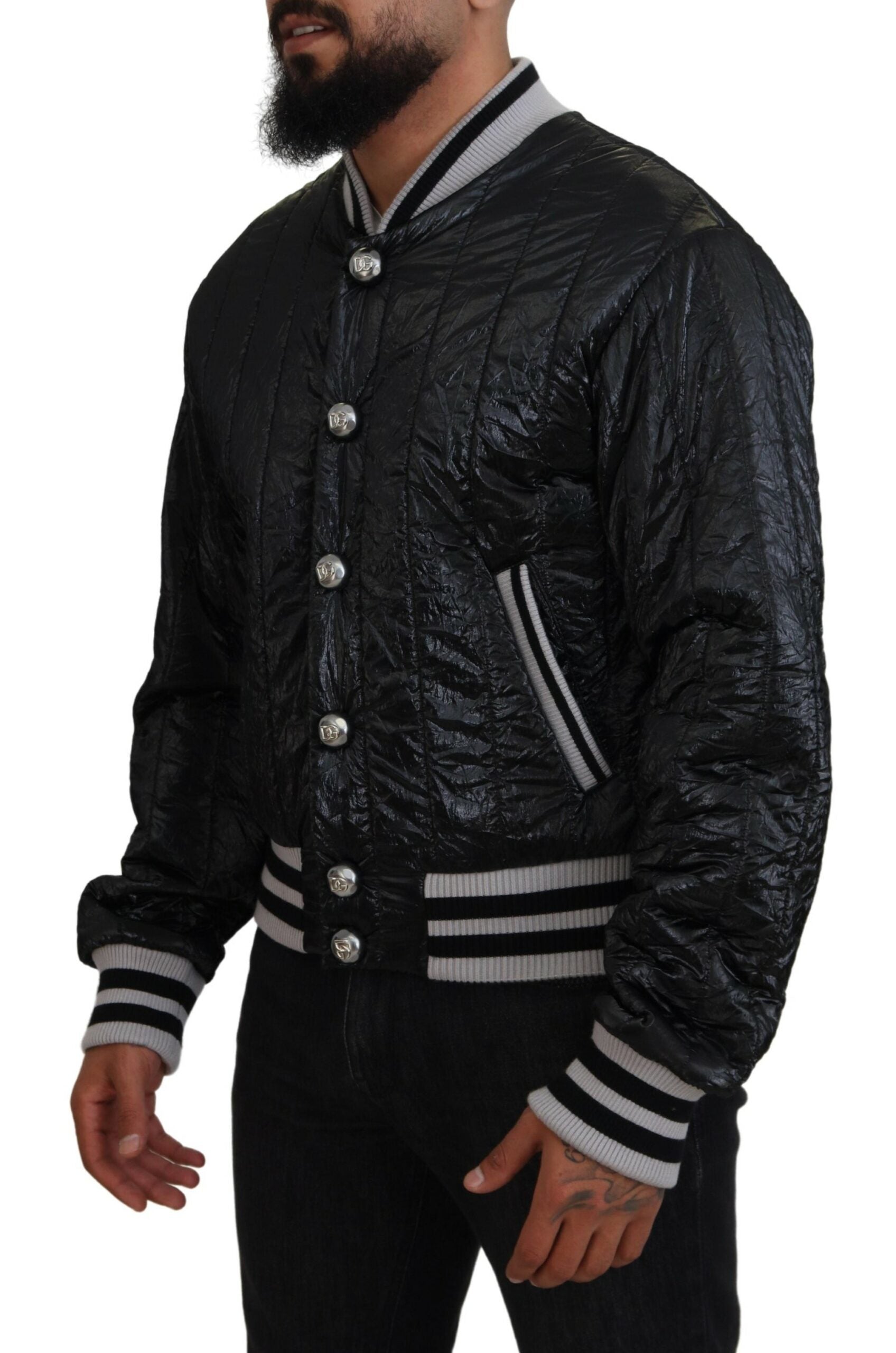 Dolce & Gabbana – Elegante schwarze Bomberjacke