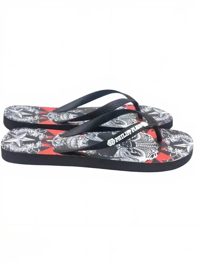 Philipp Plein Flip-Flops mit bunten Grafiken für Damen