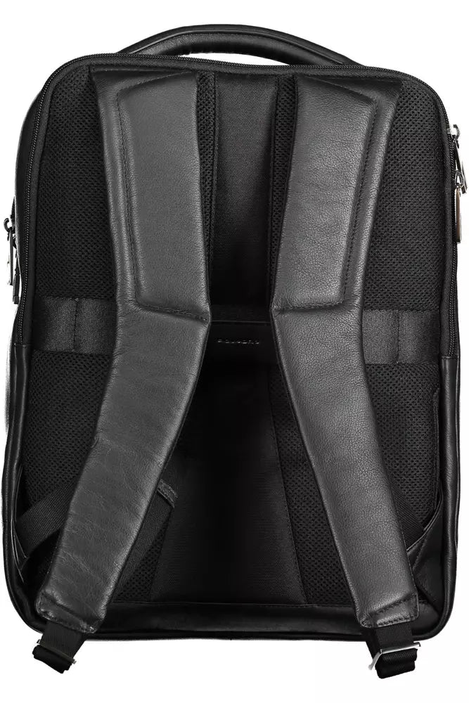 Piquadro Black Leather Men Backpack