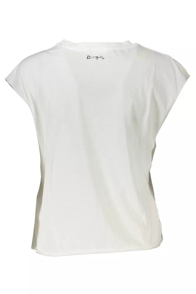 T-shirt en coton blanc pour femme Desigual