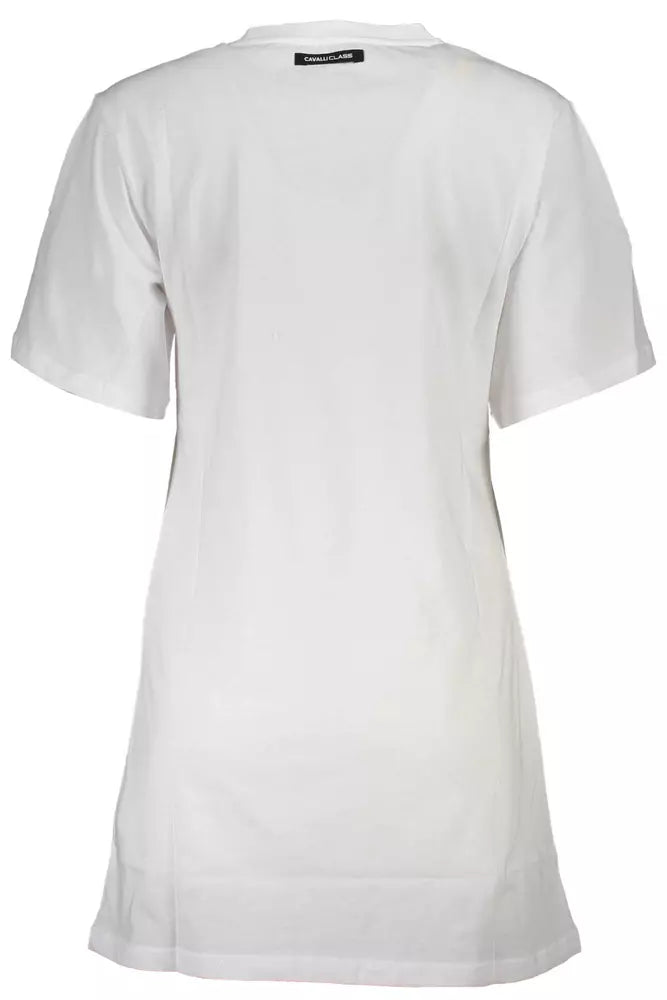 T-shirt en coton blanc pour femme Cavalli Class