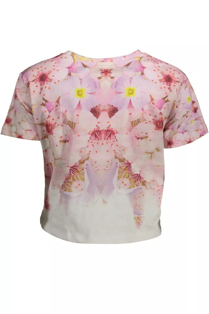 T-shirt en coton brodé rose chic de Desigual