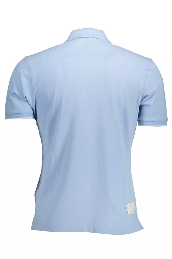 La Martina Light Blue Cotton Men Polo Shirt