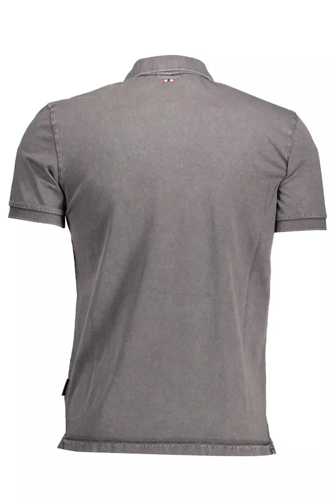 Napapijri Gray Cotton Men Polo