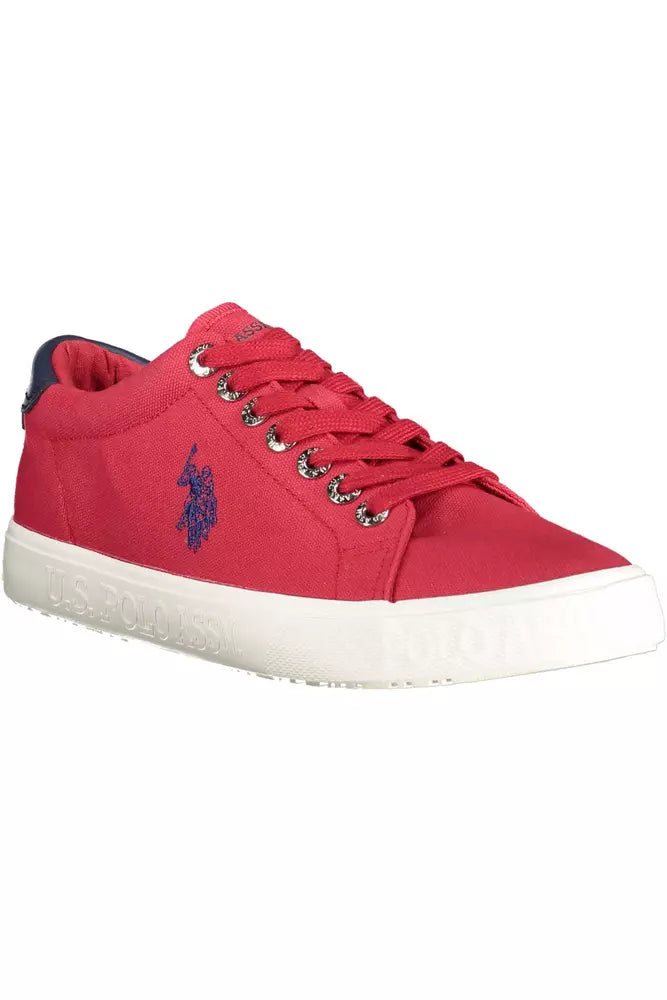 US POLO ASSN. Rote Herren-Sneaker aus Baumwolle