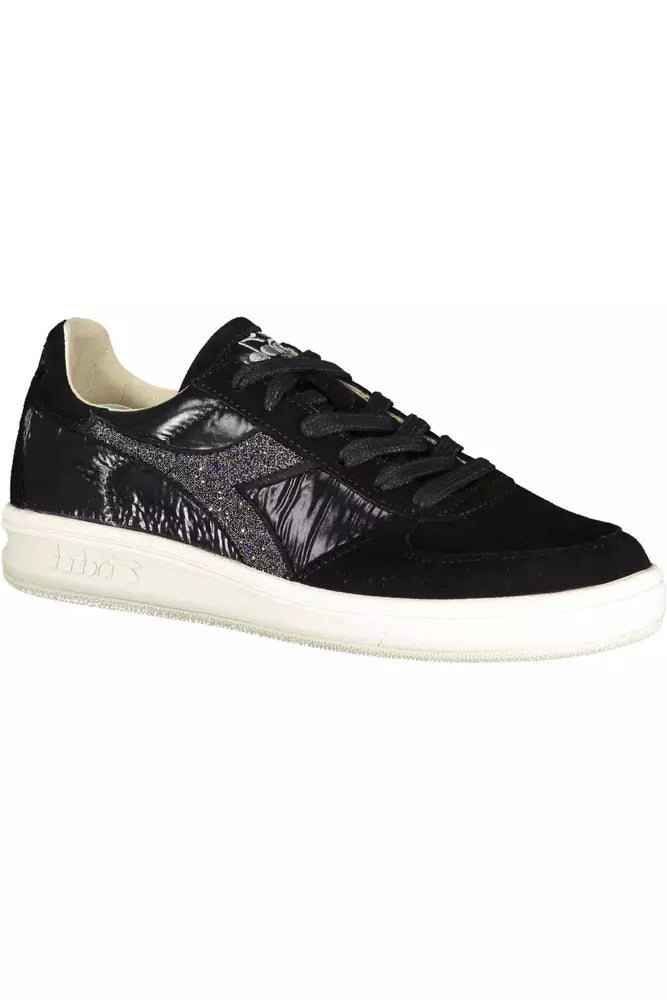 Baskets en cuir noir Diadora pour femme