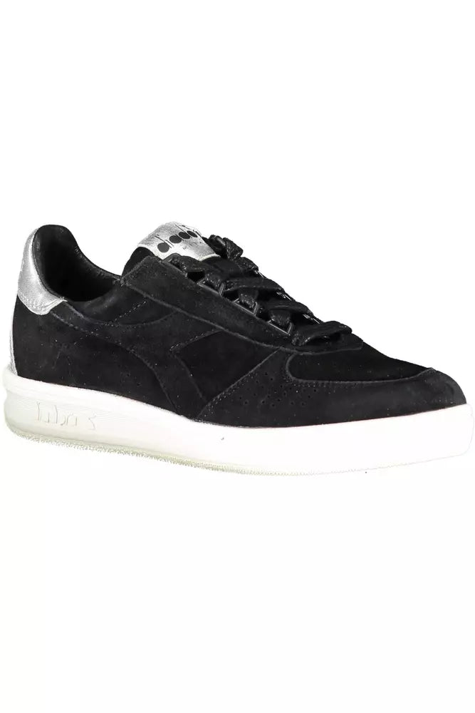 Baskets en cuir noir Diadora pour femme