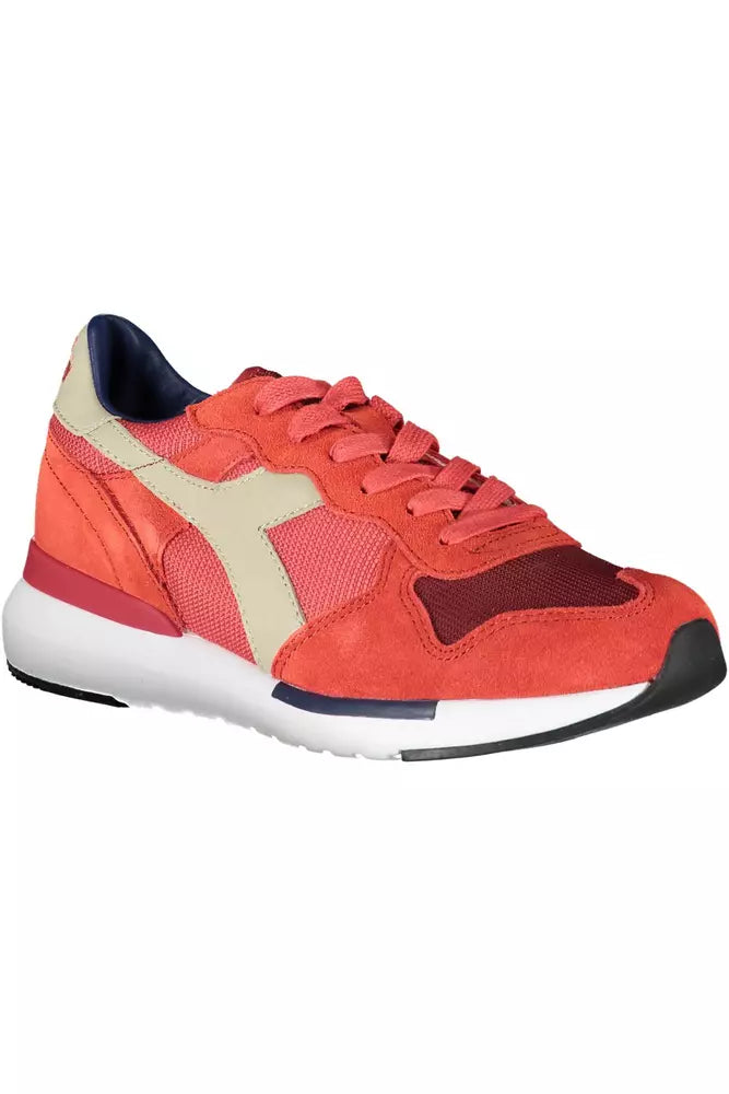 Baskets en cuir rouge Diadora pour femmes