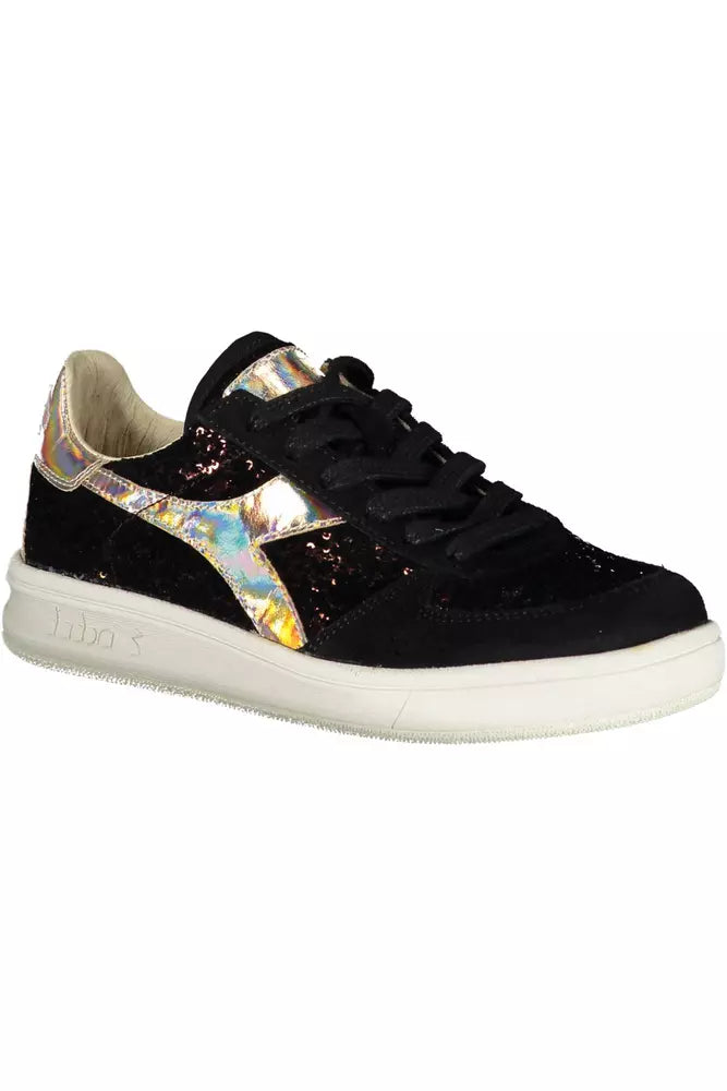 Baskets en cuir noir Diadora pour femme