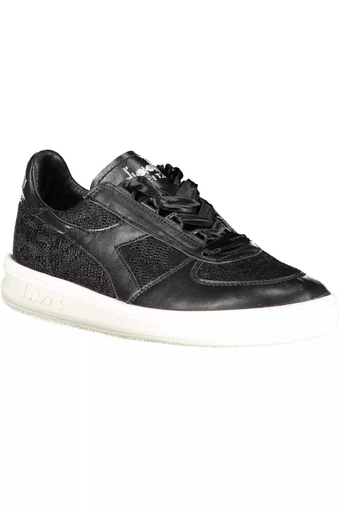 Baskets en cuir noir Diadora pour femme