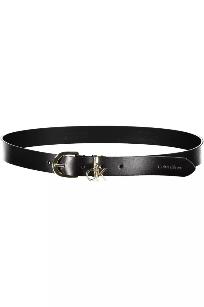 Ceinture en cuir noir Calvin Klein pour femme