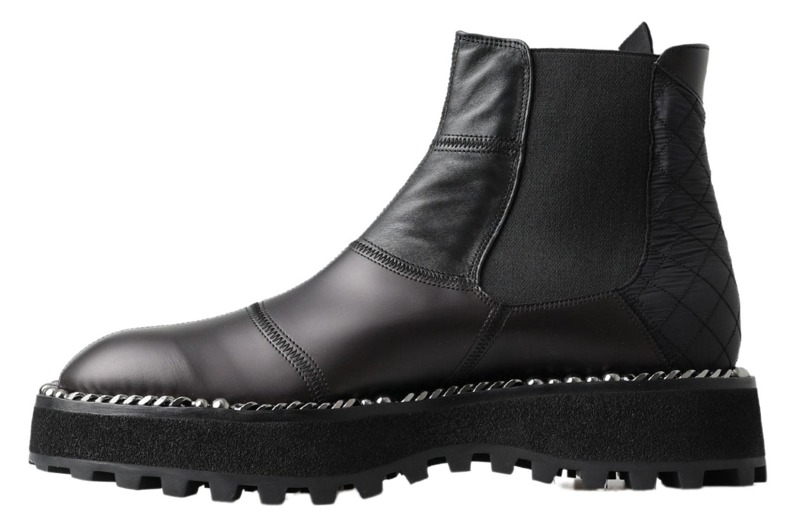 Dolce & Gabbana Elegante schwarze Stretch-Schlupfstiefel mit Knöchelriemen