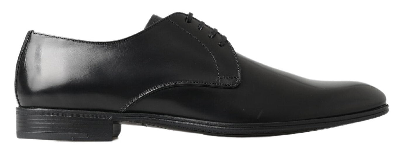 Chaussures Derby classiques en cuir noir Dolce & Gabbana