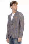 Distretto12 Blue Cotton Men Blazer