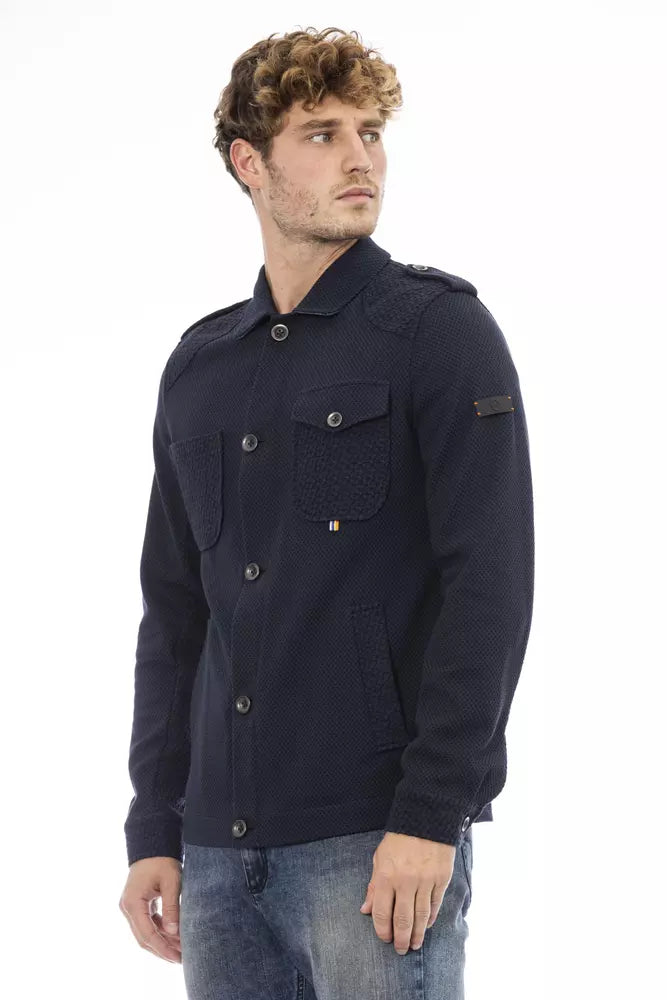 Distretto12 Blue Cotton Men Jacket