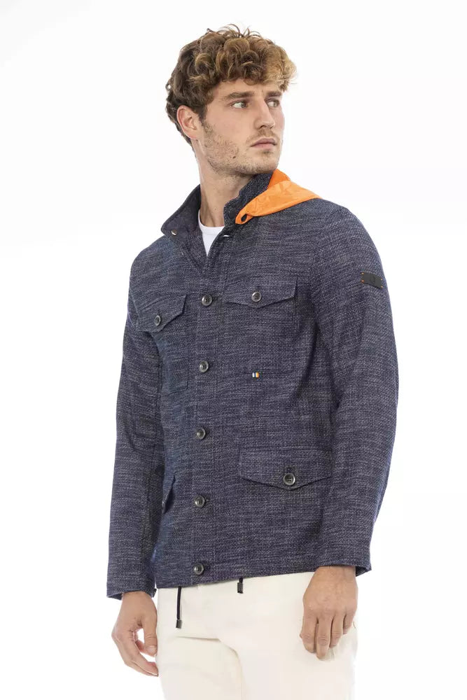 Distretto12 Blue Cotton Men Jacket