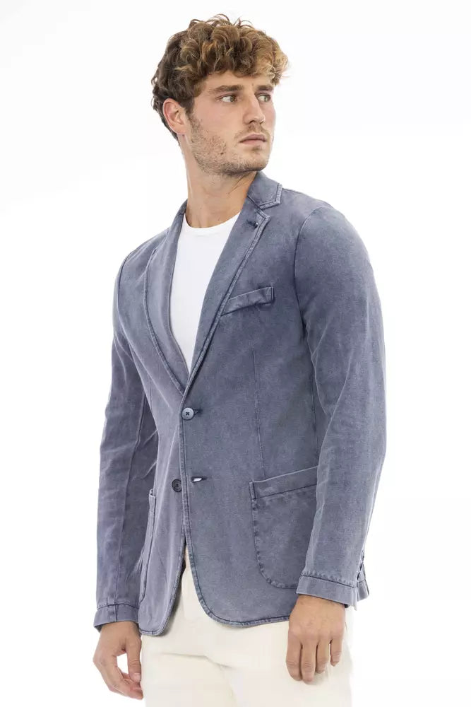 Distretto12 Blue Cotton Men's Blazer