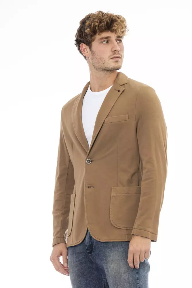 Distretto12 Brown Cotton Men Blazer