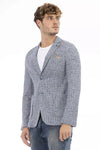 Distretto12 Elegant Cotton-Linen Blend Blue Jacket