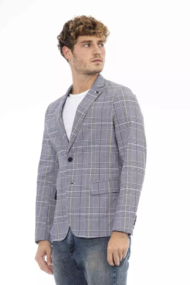 Distretto12 Blue Polyester Men Blazer