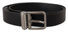 Dolce & Gabbana Sleek Black Leather Belt with Metal Buckle