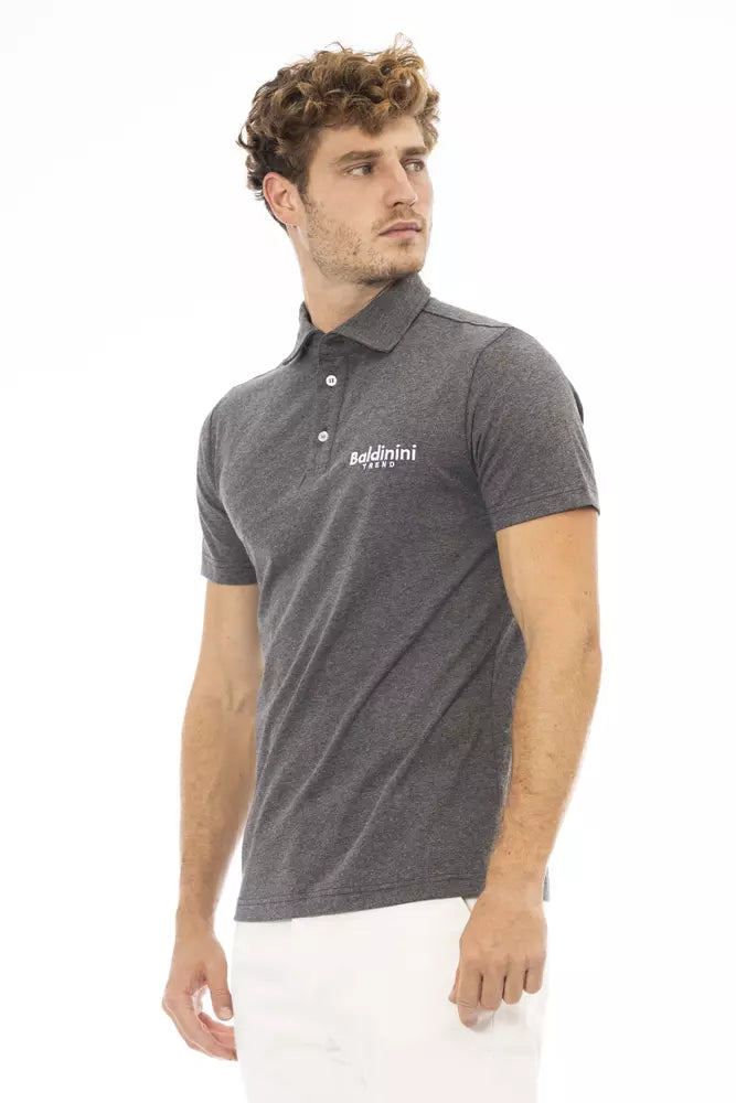 Baldinini Trend Gray Cotton Men Polo