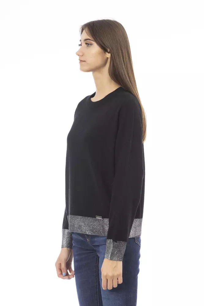 Baldinini Trend Schwarzer Wollpullover für Damen