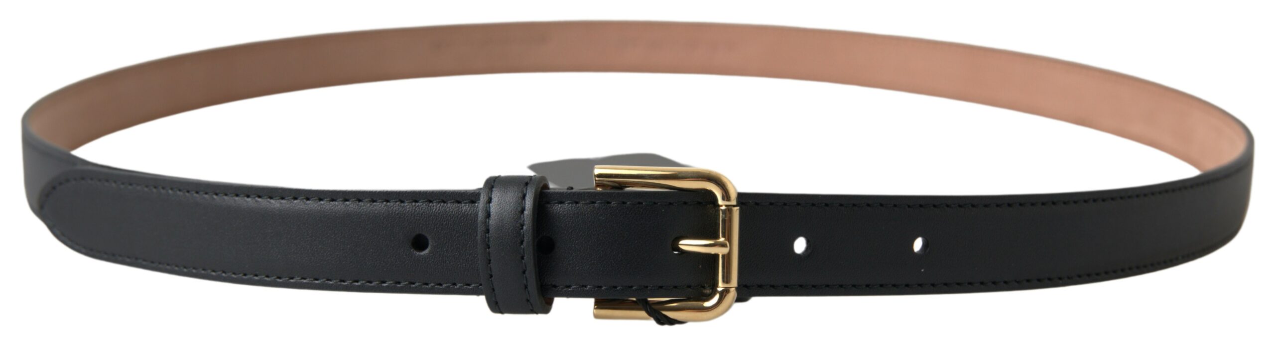 Ceinture élégante en cuir italien Dolce & Gabbana avec boucle en métal