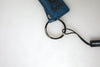 Dolce & Gabbana Elegant Blue Leather Keychain with Silver Accents