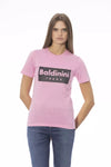 T-shirt en coton rose pour femme Baldinini Trend