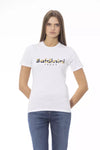 T-shirt en coton blanc pour femme Baldinini Trend